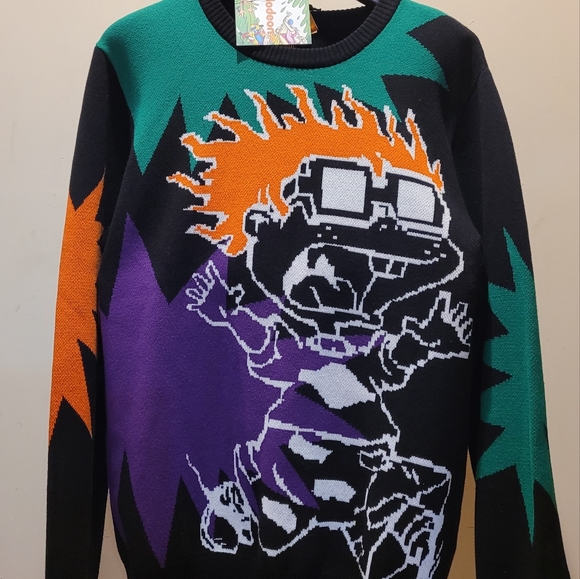 Nickelodeon Chuckie Runs Rugrats Sweater Men's Size L - Picture 1 of 5